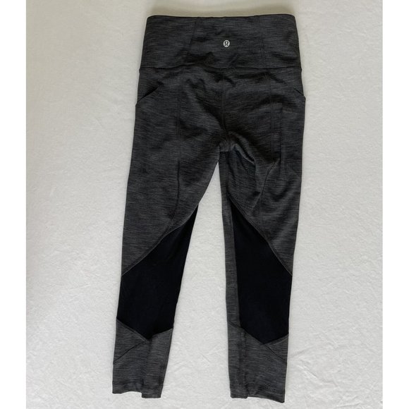 Lululemon Pace Rival High-rise Crop 22” Size 4 Gray Black - Picture 2 of 7